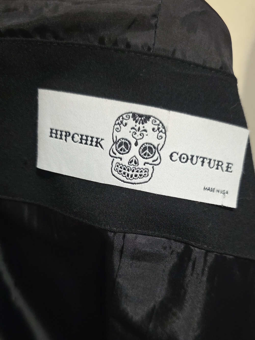 Hipchik Couture Embellished Rhinestone  Skull Blazer Black S M - Picture 8 of 9